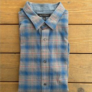 Banana Republic Blue and Gray Plaid Flannel button-down Shirt